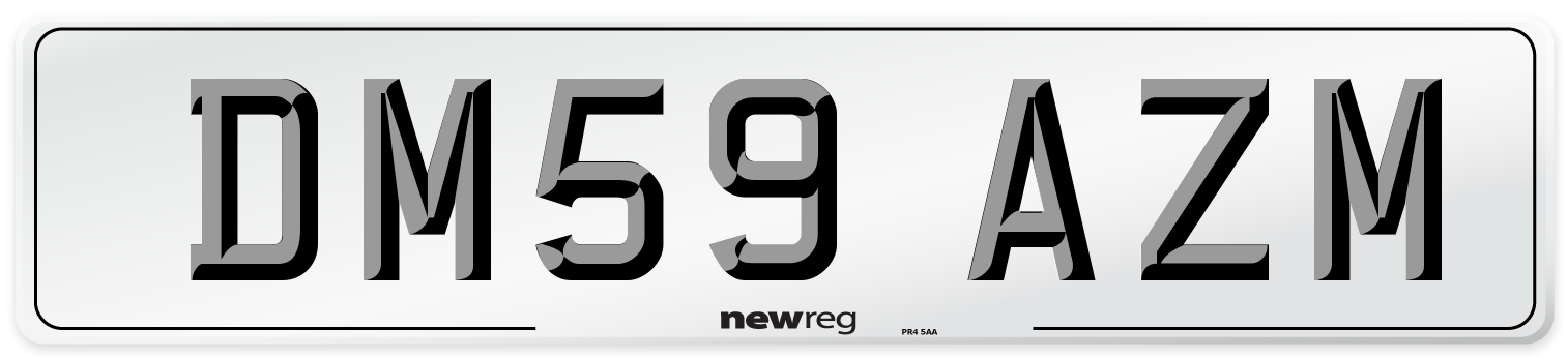 DM59 AZM Number Plate from New Reg